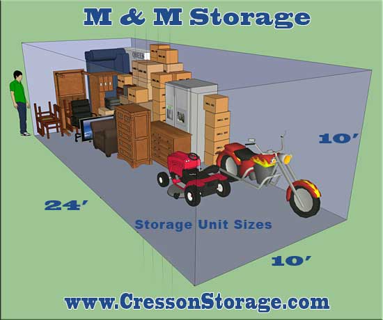 M & M Storage Unit Dimensions